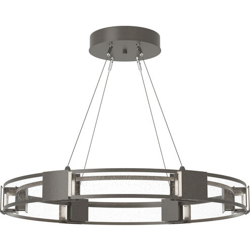 Aura 6 Light 28.9 inch Dark Smoke Pendant Ceiling Light in Seeded Clear