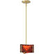 Exos Delta 1 Light 8 inch Modern Brass Mini Pendant Ceiling Light in Topaz