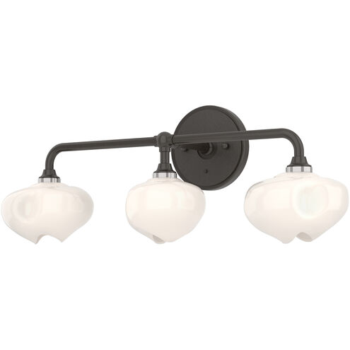 Ume 3 Light 22 inch Oil Rubbed Bronze and Oil Rubbed Bronze Curved Arm Bath Sconce Wall Light in Frosted, Curved Arm