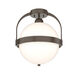 Atlas 1 Light 13.9 inch White Semi-Flush Ceiling Light