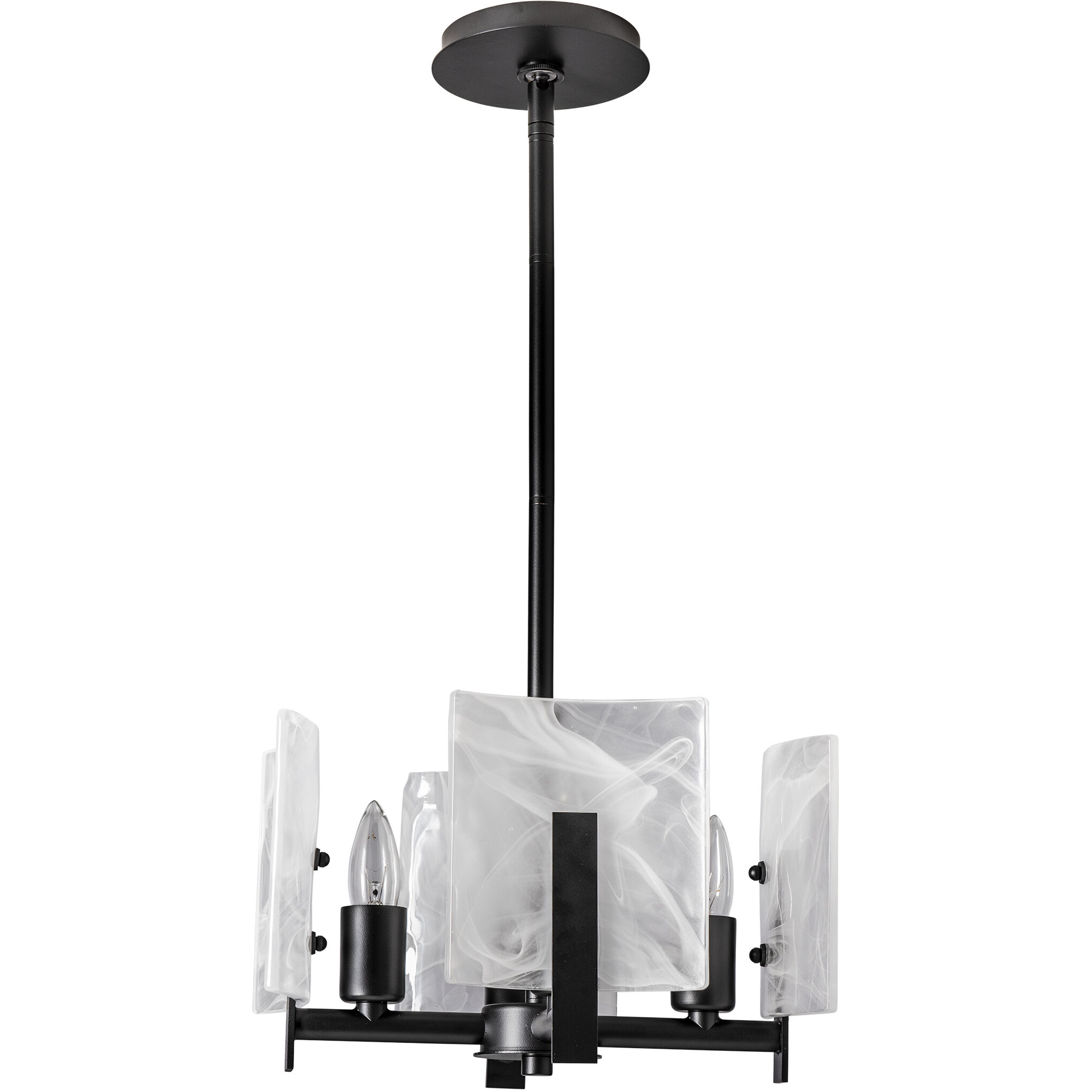 Arc 4 Light 13.5 inch Black Semi-Flush/Pendant Ceiling Light