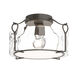 Bow 1 Light 13.2 inch Dark Smoke Semi-Flush Ceiling Light in Water, Medium