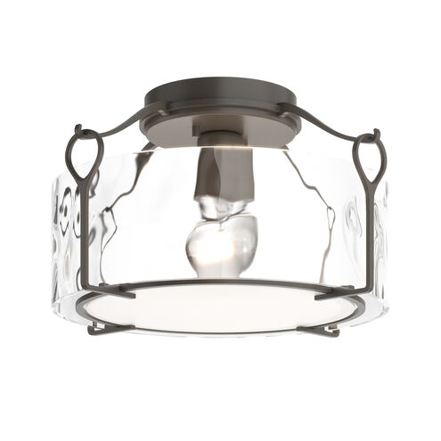 Bow 1 Light 13.2 inch Dark Smoke Semi-Flush Ceiling Light in Water, Medium