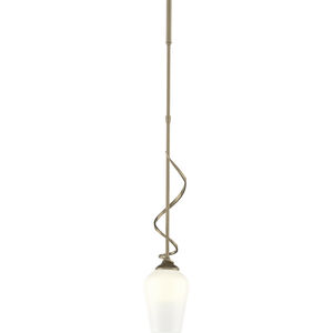 Flora 1 Light 3.9 inch Soft Gold Mini Pendant Ceiling Light in Opal, Down Light