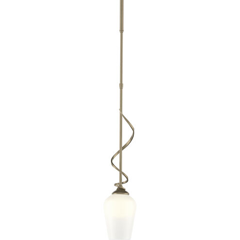 Flora 1 Light 3.9 inch Soft Gold Mini Pendant Ceiling Light in Opal, Down Light
