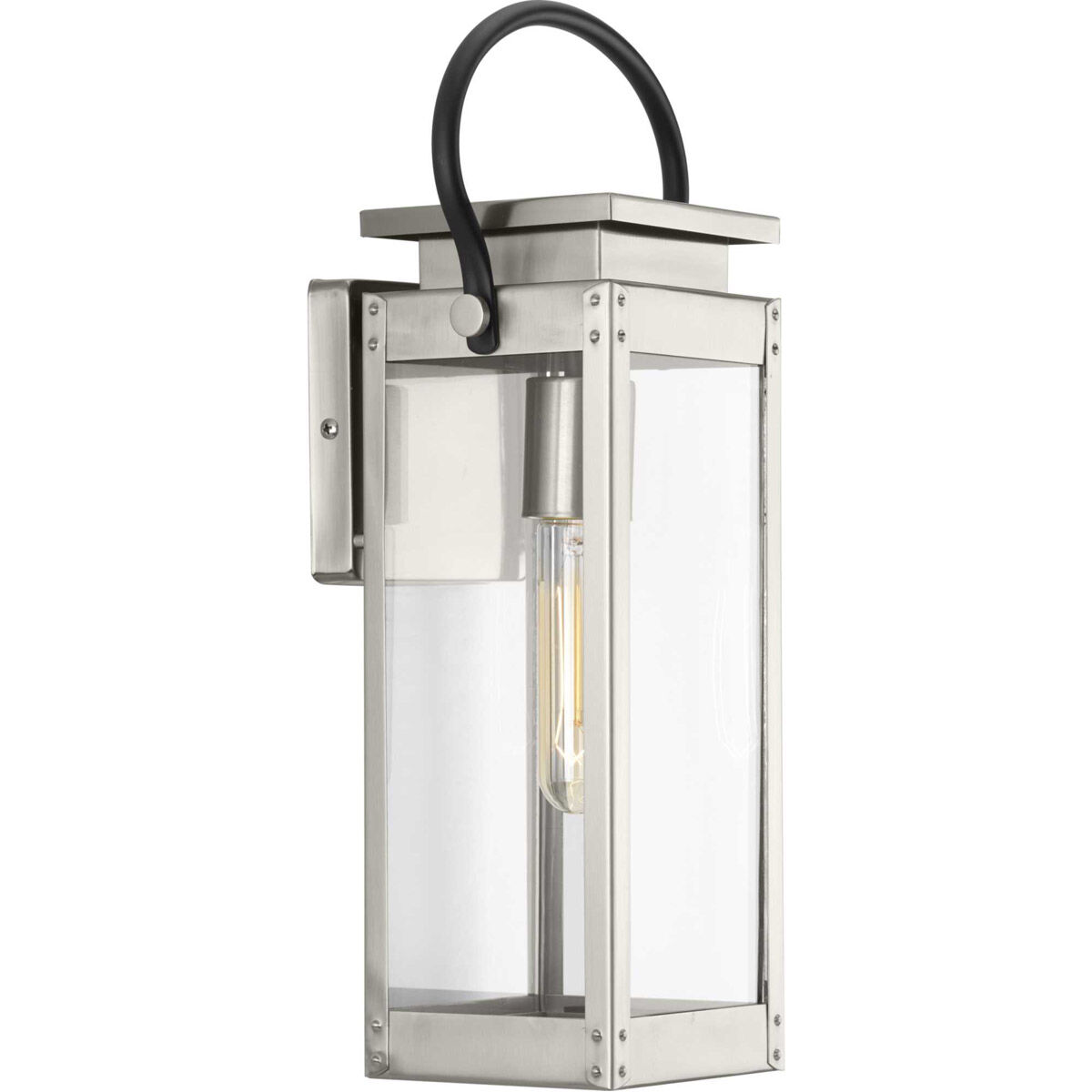 Lamber 1 Light 16 inch Stainless Steel Outdoor Wall Lantern, Small, Design Series