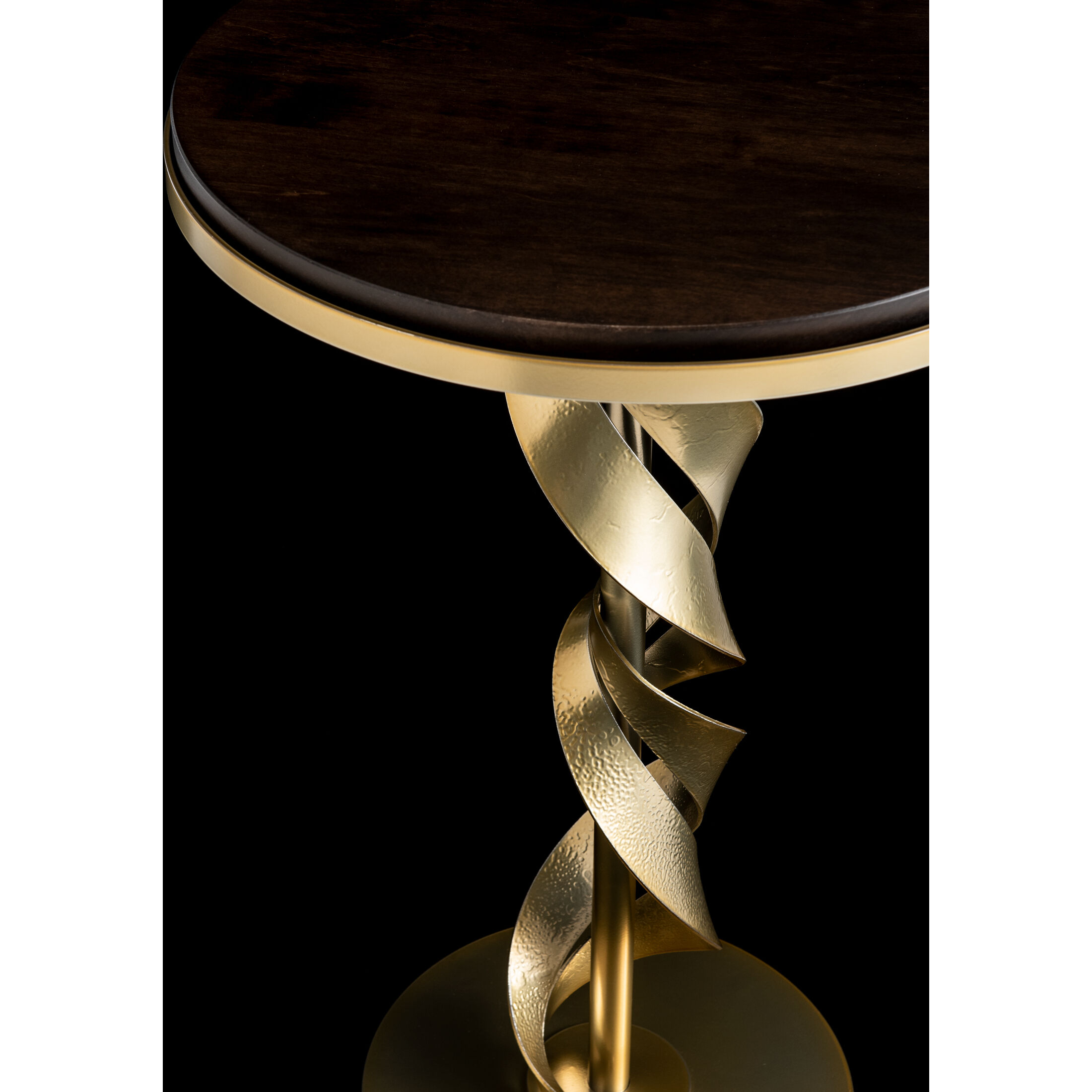 Folio 18.4 inch Modern Brass Accent Table in Maple Espresso, Wood Top