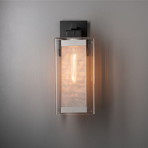 Polaris 1 Light 16.4 inch Coastal Black and Coastal Silver Outdoor Sconce, Large