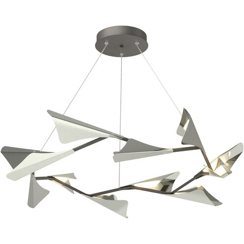 Plume LED 49.1 inch Natural Iron and Sterling Pendant Ceiling Light in Natural Iron/Sterling