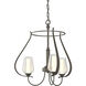 Flora 3 Light 19.4 inch Dark Smoke Chandelier Ceiling Light in Seeded with Opal