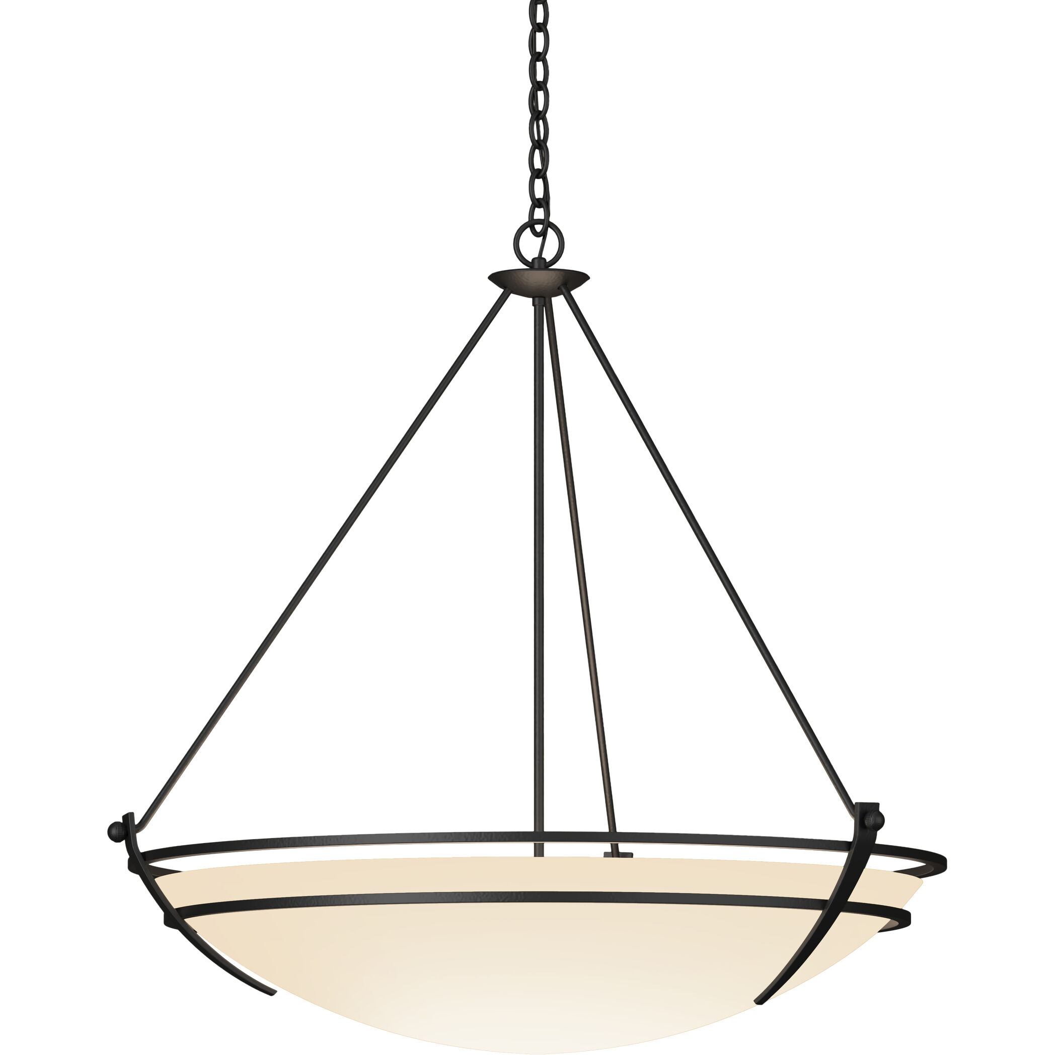 Presidio Tryne 3 Light 35.1 inch Black Large Scale Pendant Ceiling Light in Opal, Large Scale