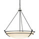 Presidio Tryne 3 Light 35.1 inch Black Large Scale Pendant Ceiling Light in Opal, Large Scale