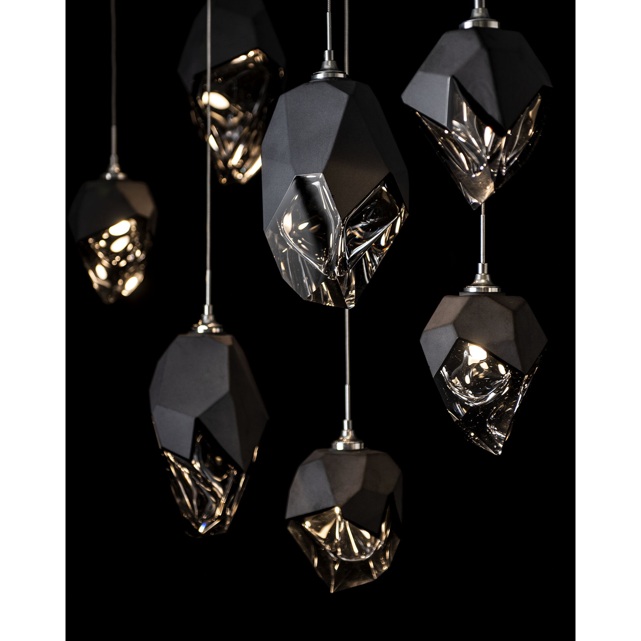Chrysalis 10 Light 10.1 inch Sterling Pendant Ceiling Light in Black Crystal