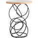 Olympus 18 inch Black Accent Table in Maple Natural, Wood Top
