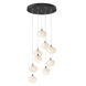 Ume 9 Light 20.5 inch Black Pendant Ceiling Light in Frosted, Standard