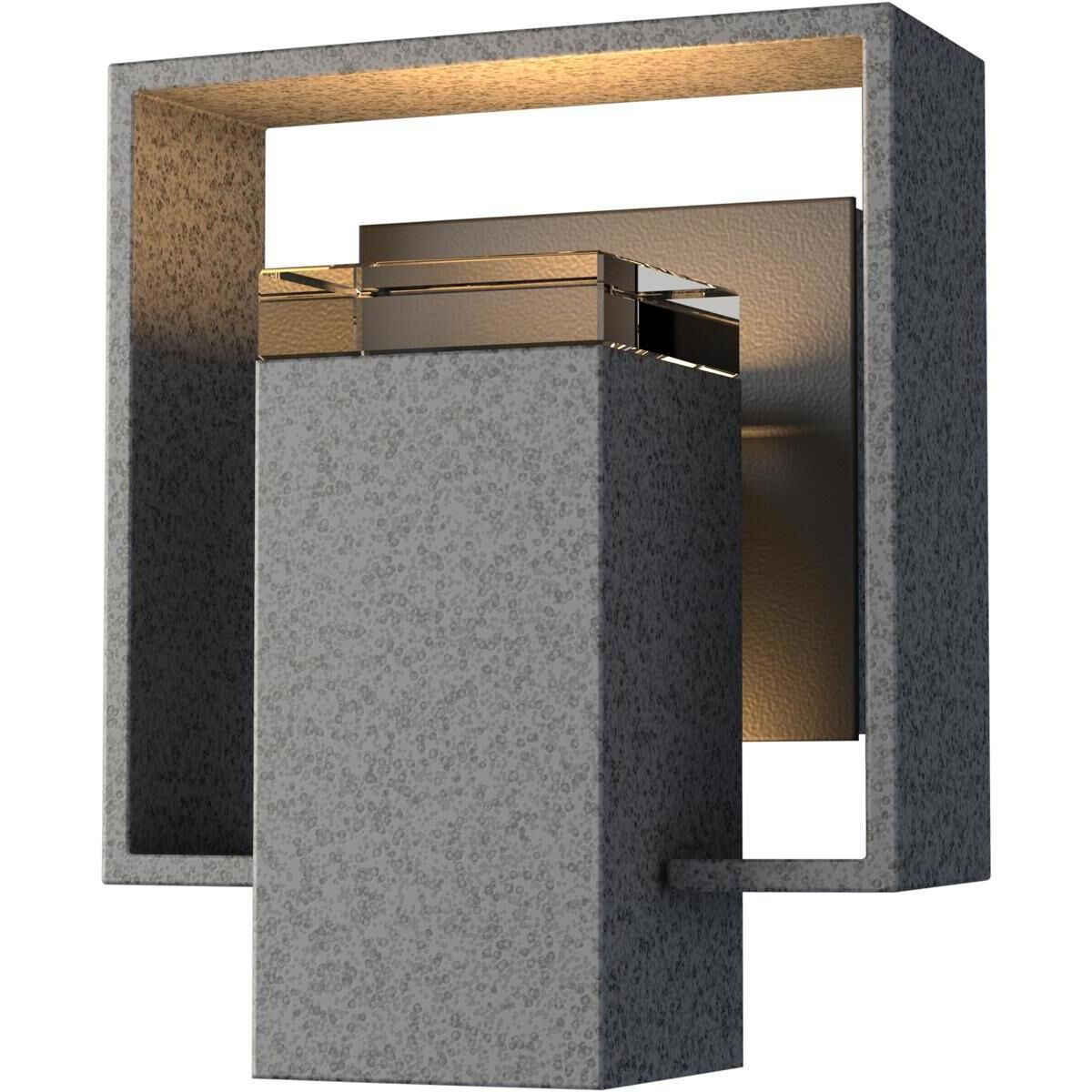 Shadow Box 1 Light 8.5 inch Coastal Natural Iron and Coastal Black Outdoor Sconce in Coastal Natural Iron/Coastal Black, Small