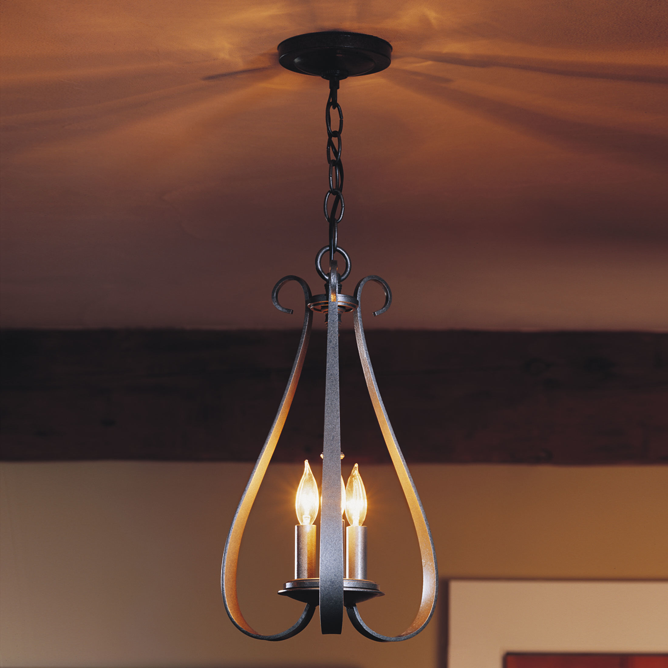 Sweeping Taper 3 Light 11.6 inch Black Chandelier Ceiling Light - Open Box