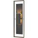 Shadow Box 2 Light 45 inch Coastal Dark Smoke Outdoor Sconce, Extra Tall