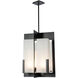 Summit 4 Light 22.6 inch Black Hanging Lantern Ceiling Light in Frosted