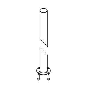 Round 71.3 inch Coastal Dark Smoke Outdoor Post, Round