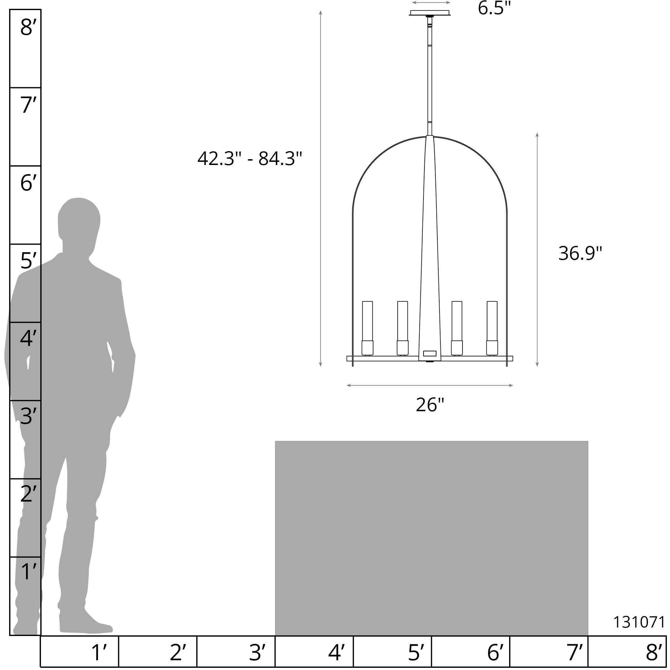 Triomphe 8 Light 26 inch Sterling Pendant Ceiling Light