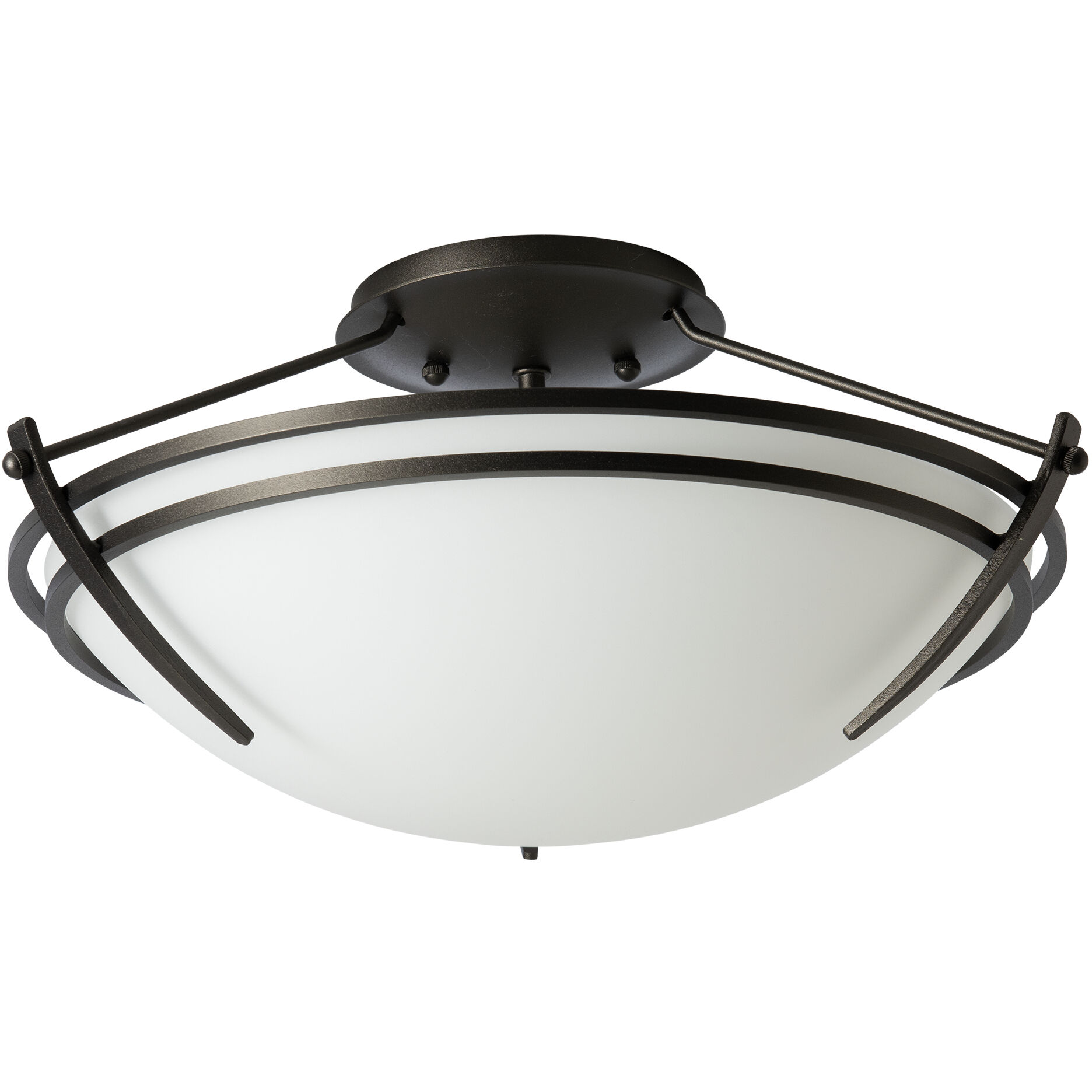 Presidio Tryne 2 Light 16.4 inch Oil Rubbed Bronze Semi-Flush Ceiling Light in Opal, Small