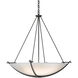 Compass 3 Light 34.2 inch Natural Iron Large Scale Pendant Ceiling Light in Opal, Large Scale