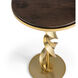 Folio 18.4 inch Modern Brass Accent Table in Maple Espresso, Wood Top