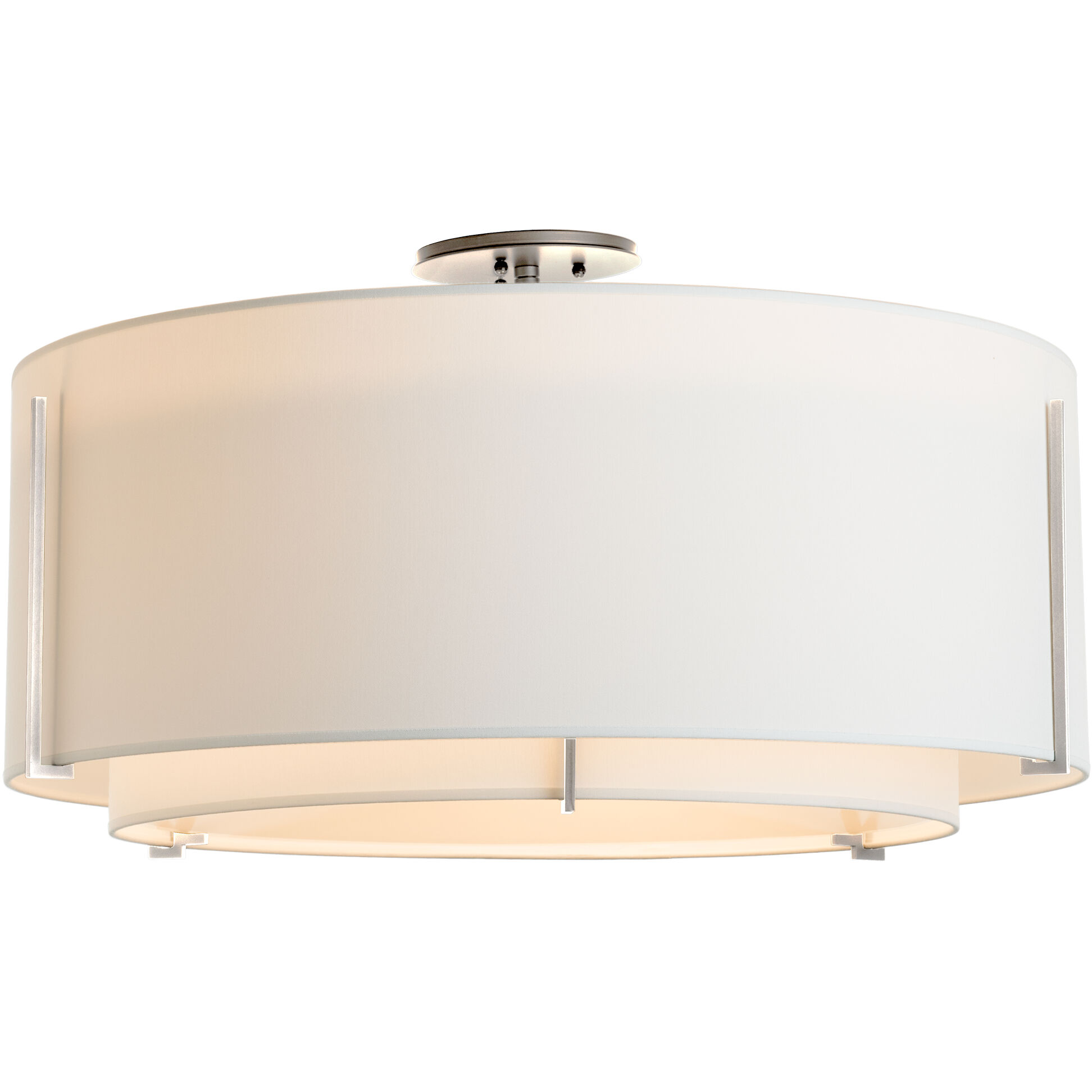 Exos 3 Light 29.3 inch Sterling Semi-Flush Ceiling Light in Natural Anna, Large
