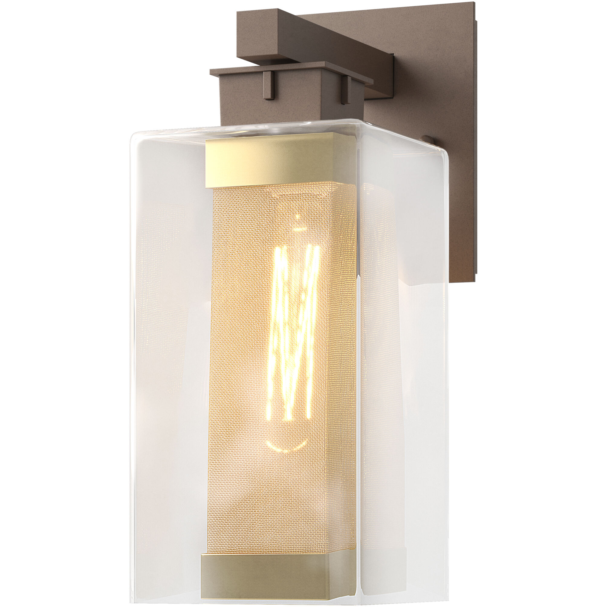 Polaris 1 Light 13.9 inch Coastal Bronze and Coastal Gold Outdoor Sconce in Coastal Bronze/Coastal Gold, Medium