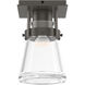 Erlenmeyer 1 Light 6.1 inch Dark Smoke Semi-Flush Ceiling Light