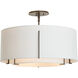 Exos 3 Light 22.9 inch Dark Smoke Semi-Flush Ceiling Light in Natural Anna