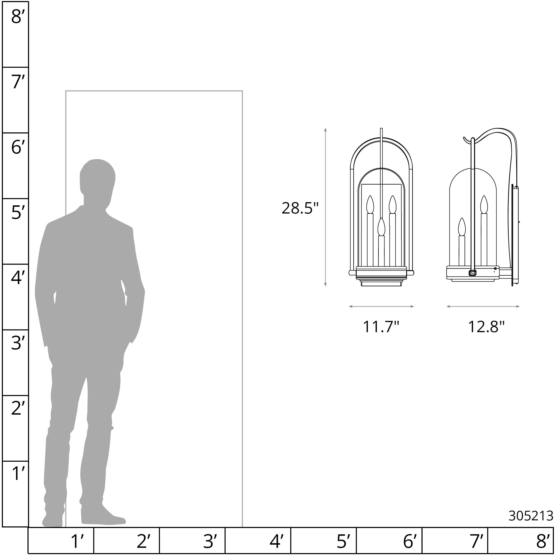 Davis 3 Light 28.5 inch Coastal Oil Rubbed Bronze Outdoor Sconce, Large