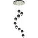 Chrysalis 9 Light 20.5 inch Sterling Pendant Ceiling Light in Black Crystal, Small