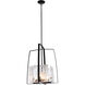 Arc 4 Light 18.7 inch Black Pendant Ceiling Light