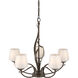 Flora 5 Light 26.7 inch Bronze Chandelier Ceiling Light in Opal
