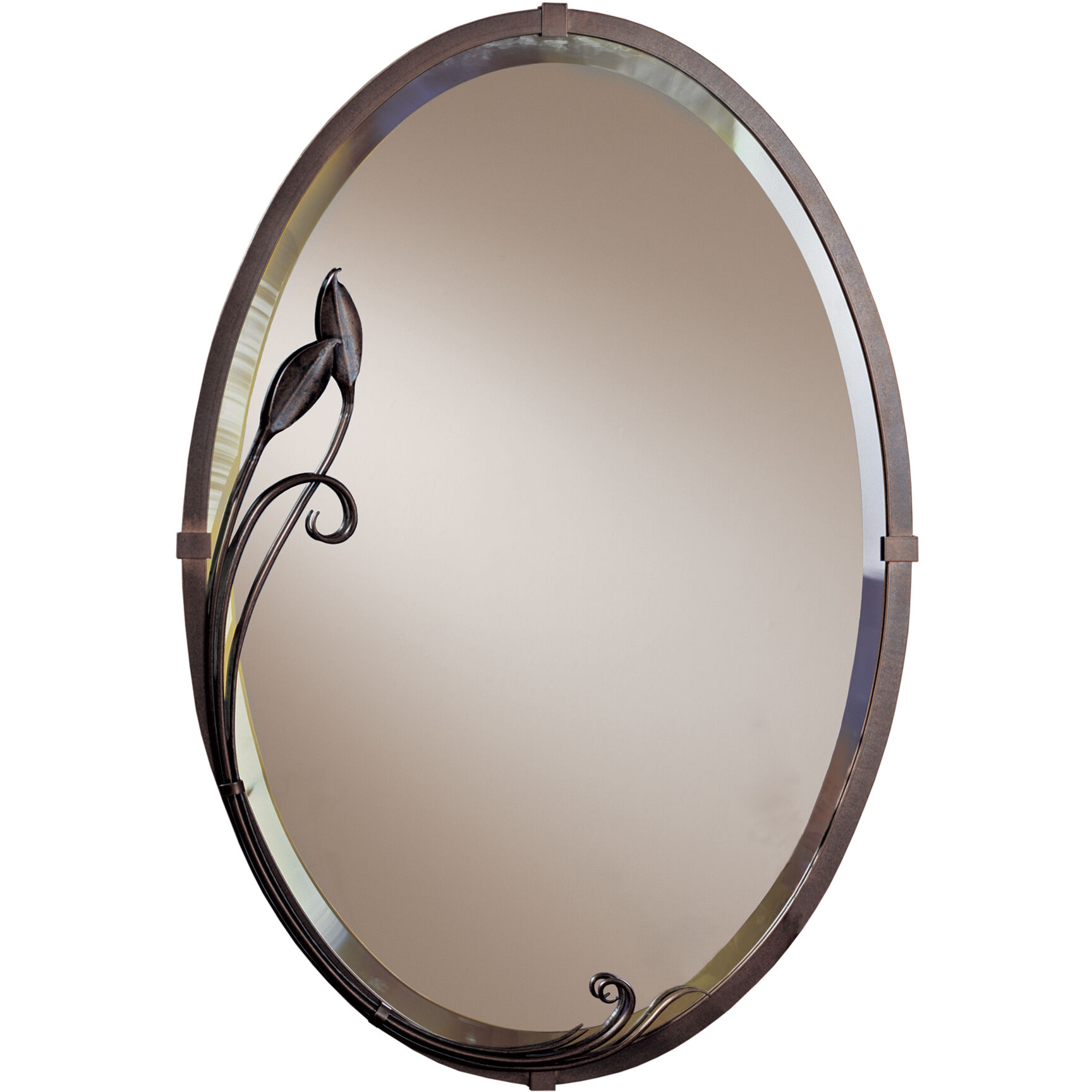 Beveled 31.7 X 22.3 inch Bronze Mirror, Oval