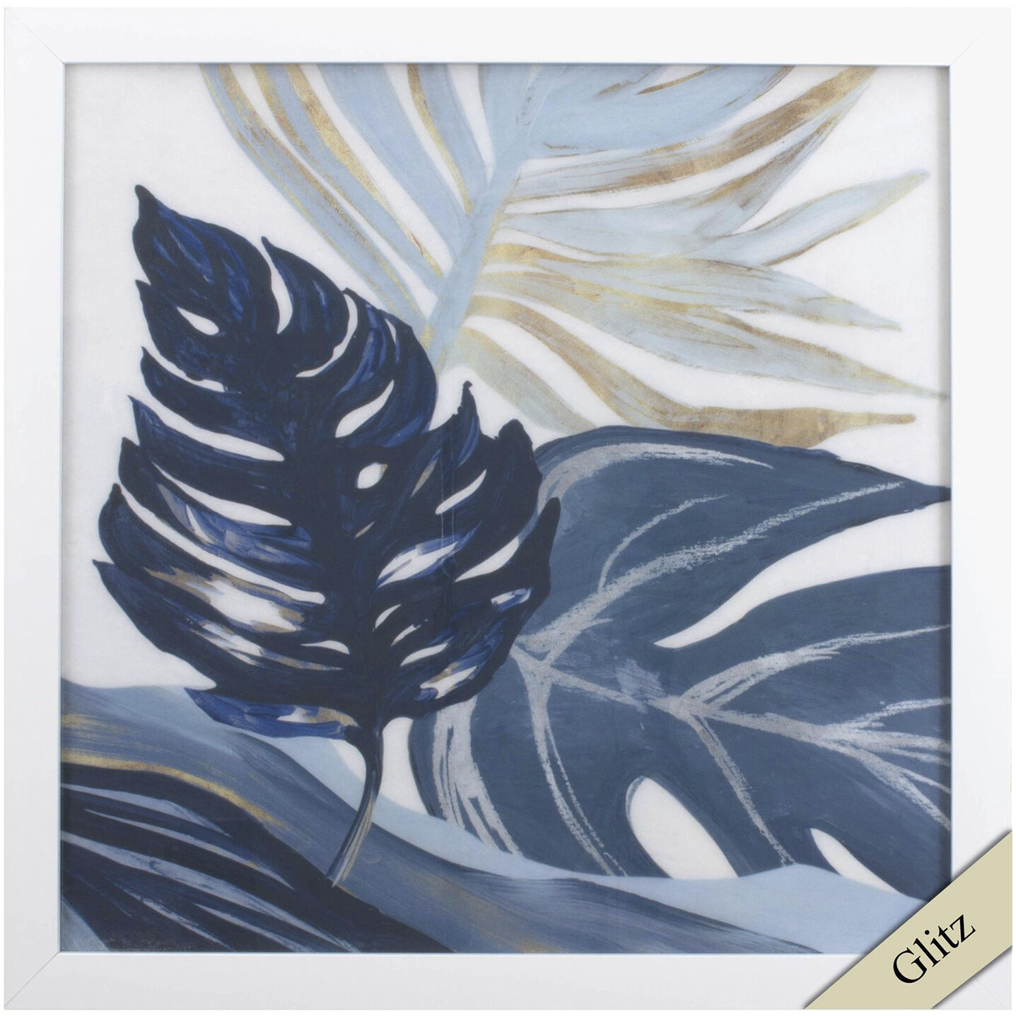 Blue Palms 27 X 27 inch Non-Glass Framed Art, Propac
