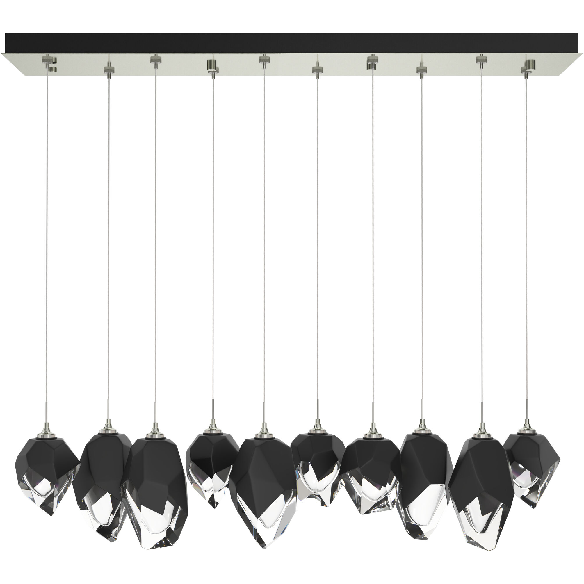 Chrysalis 10 Light 10.1 inch Sterling Pendant Ceiling Light in Black Crystal