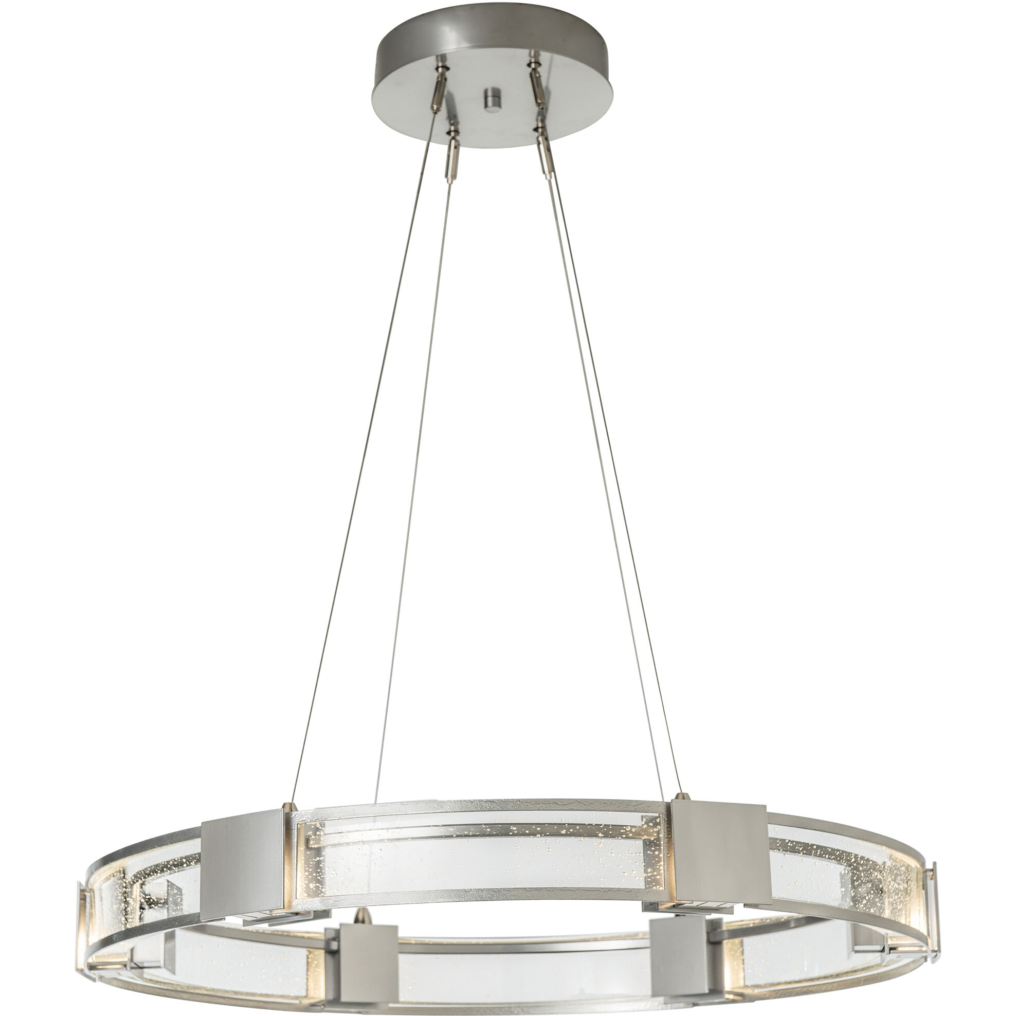 Aura 6 Light 28.9 inch Sterling Pendant Ceiling Light in Seeded Clear