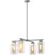 Polaris 4 Light 32.2 inch Coastal Burnished Steel and Coastal Silver Outdoor Pendant