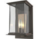 Kingston 1 Light 12.1 inch Coastal Dark Smoke and Translucent Soft Gold Outdoor Sconce in Coastal Dark Smoke/Translucent Soft Gold, Medium