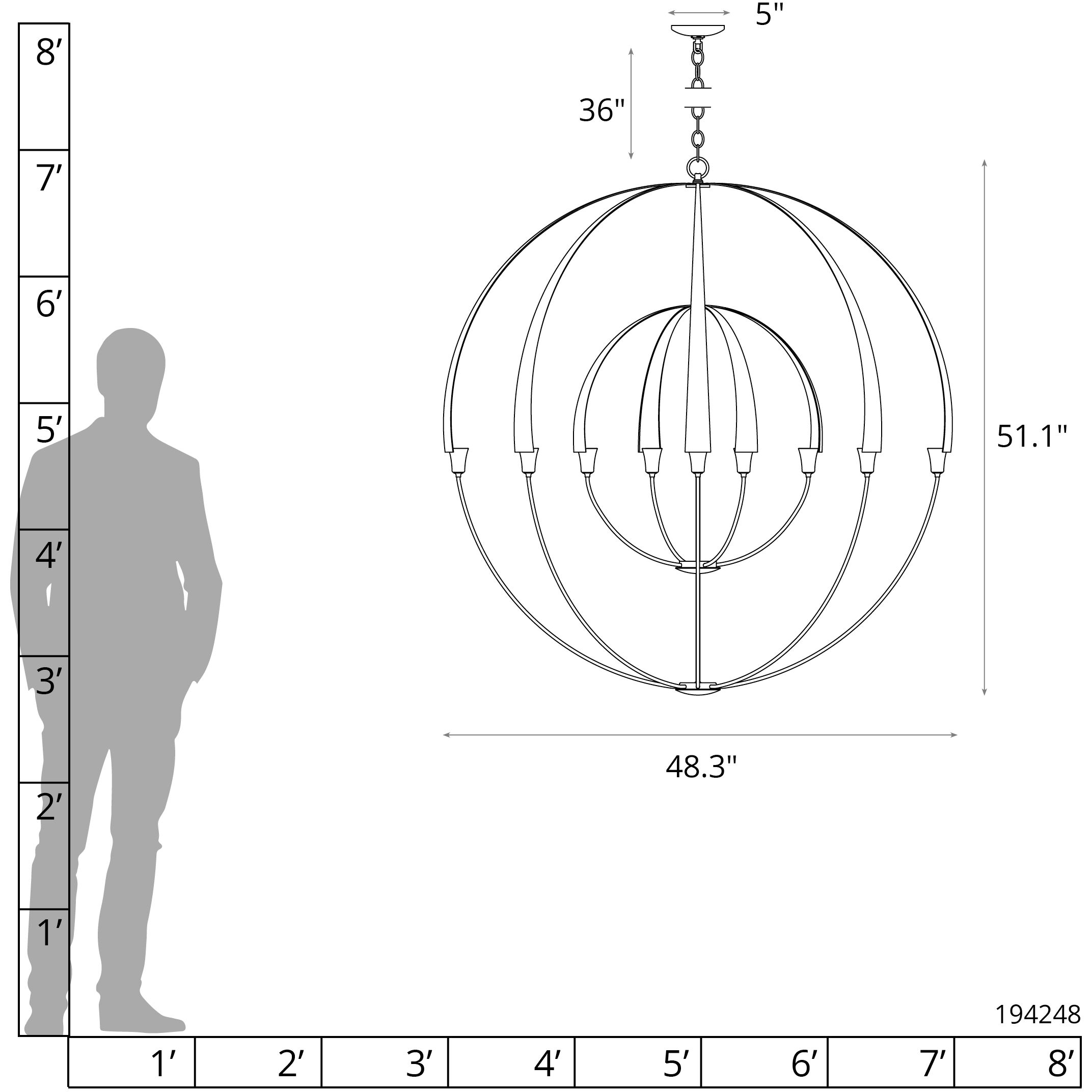 Double Cirque 12 Light 48.3 inch Dark Smoke Large Scale Chandelier Ceiling Light, Large Scale