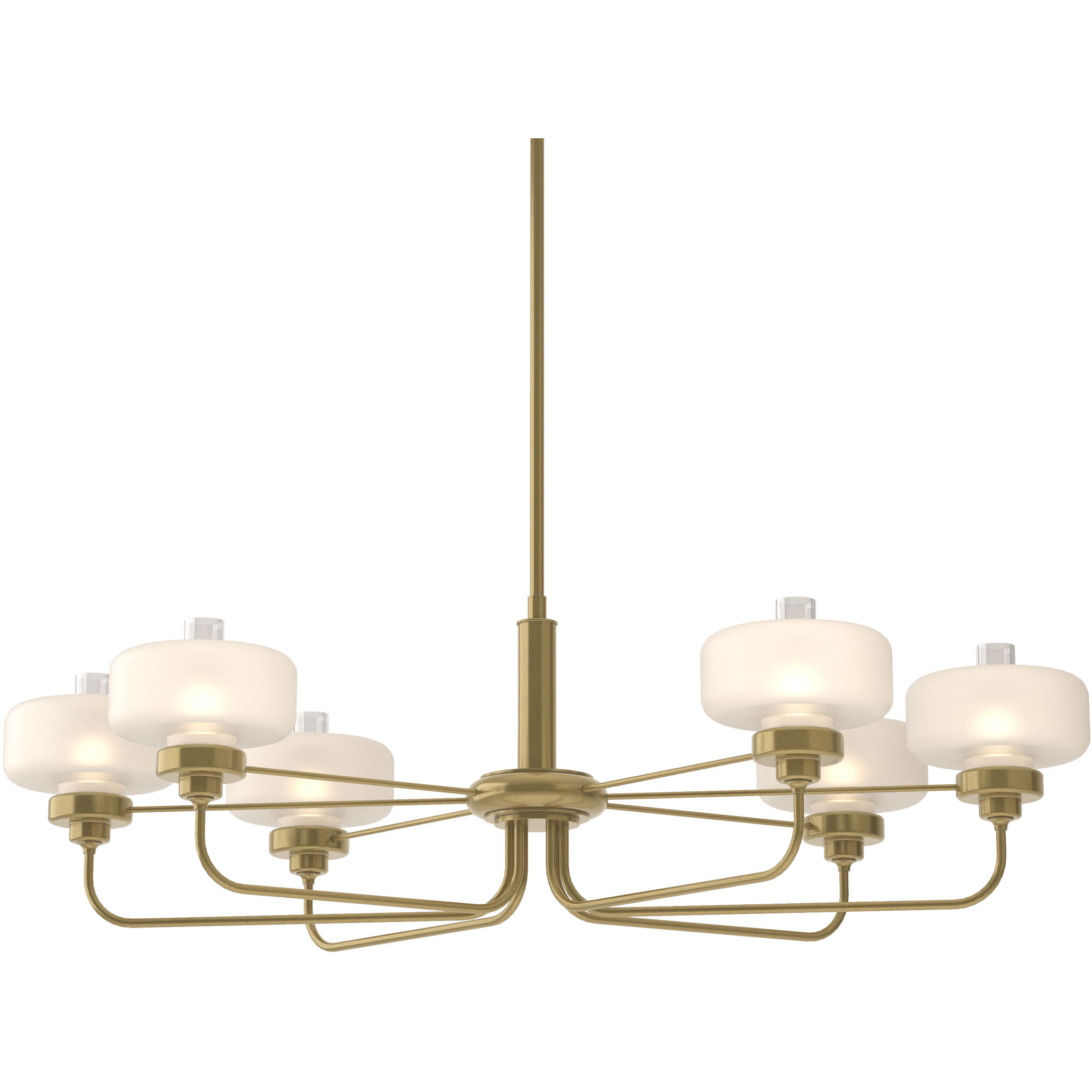 Nola 6 Light 42.4 inch Modern Brass Pendant Ceiling Light in Clear with Frost