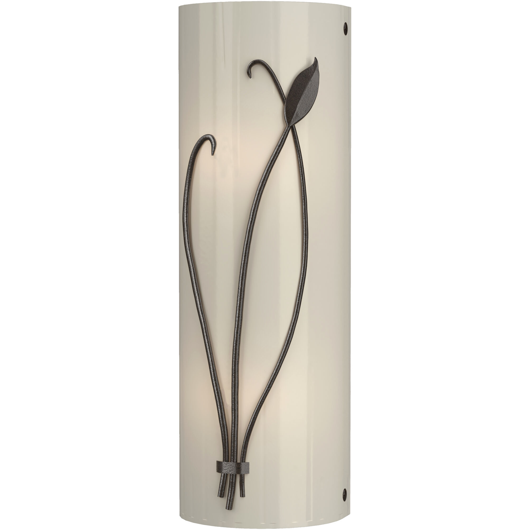 Forged Leaf and Stem 2 Light 5.5 inch Oil Rubbed Bronze Sconce Wall Light in Ivory Art