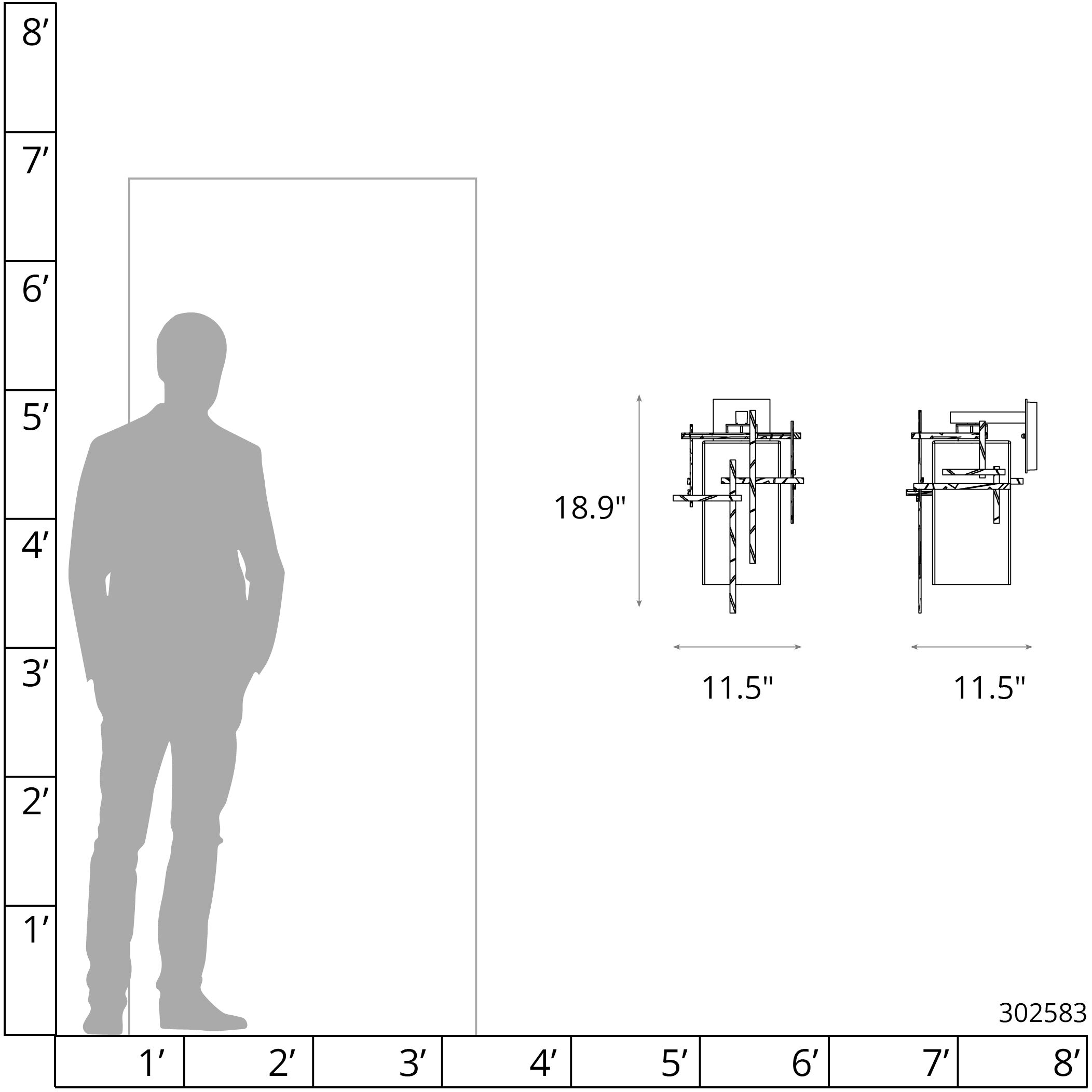 Tura 1 Light 18.9 inch Coastal Bronze Outdoor Sconce, Large