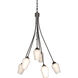 Flora 6 Light 23.1 inch Oil Rubbed Bronze Chandelier Ceiling Light in Opal
