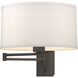 Simple 23 inch 100 watt Natural Iron Swing Arm Sconce Wall Light in Flax