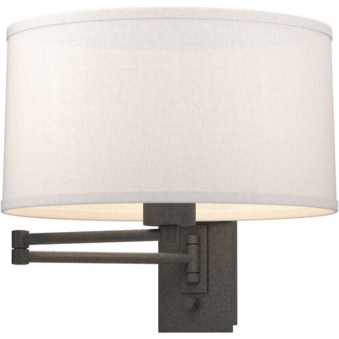 Simple 23 inch 100 watt Natural Iron Swing Arm Sconce Wall Light in Flax