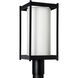 Cela 1 Light 18.6 inch Coastal Black Outdoor Post Light in Opal